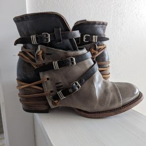 Freebird Crue Booties, Grey, Size 9